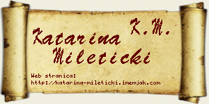Katarina Mileticki vizit kartica